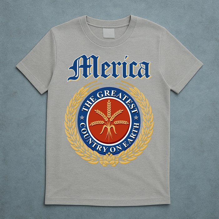 Merica The Greatest Country On Earth Beer Label  T-Shirt