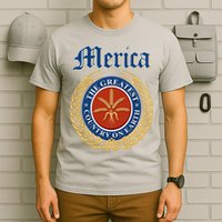 Merica The Greatest Country On Earth Beer Label  T-Shirt