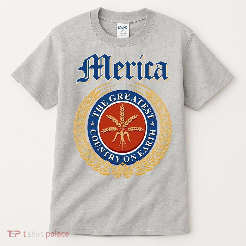 Merica The Greatest Country On Earth Beer Label  Tall T-Shirt