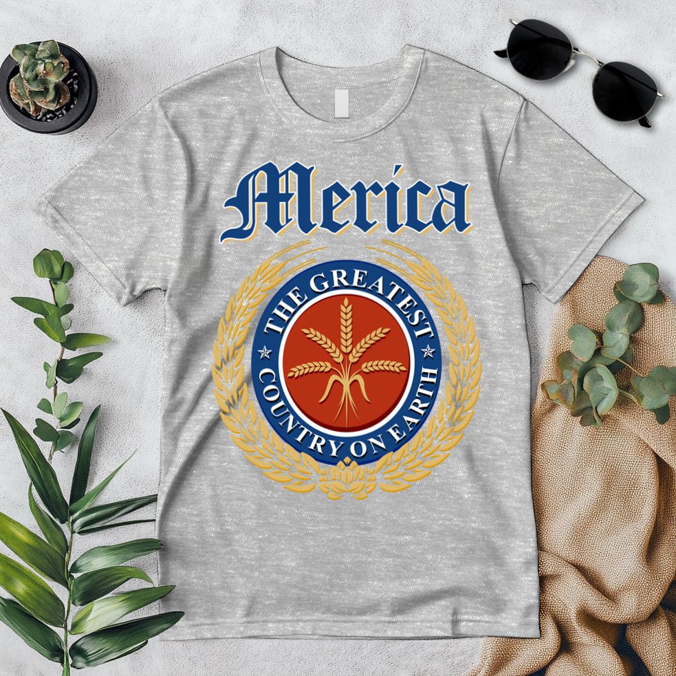 Merica The Greatest Country On Earth Beer Label  Premium T-Shirt