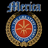 Merica The Greatest Country On Earth Beer Label  Stripe Pom Pom Beanie