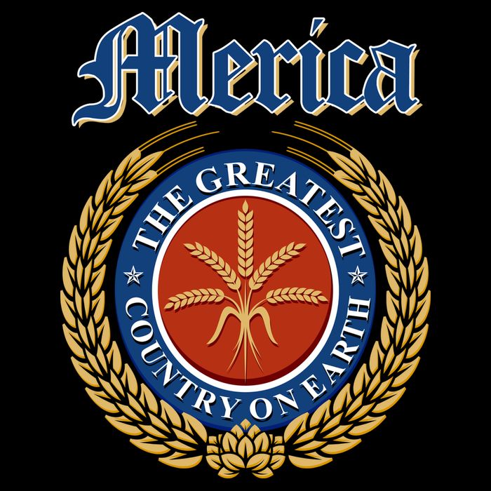 Merica The Greatest Country On Earth Beer Label  Stripe Pom Pom Beanie