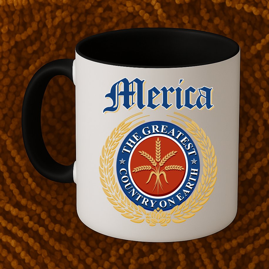 Merica The Greatest Country On Earth Beer Label  Mug