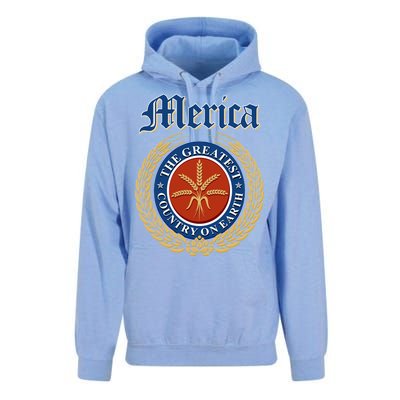 Merica The Greatest Country On Earth Beer Label  Unisex Surf Hoodie