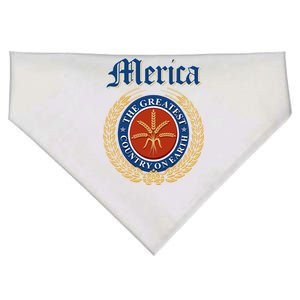 Merica The Greatest Country On Earth Beer Label  USA-Made Doggie Bandana