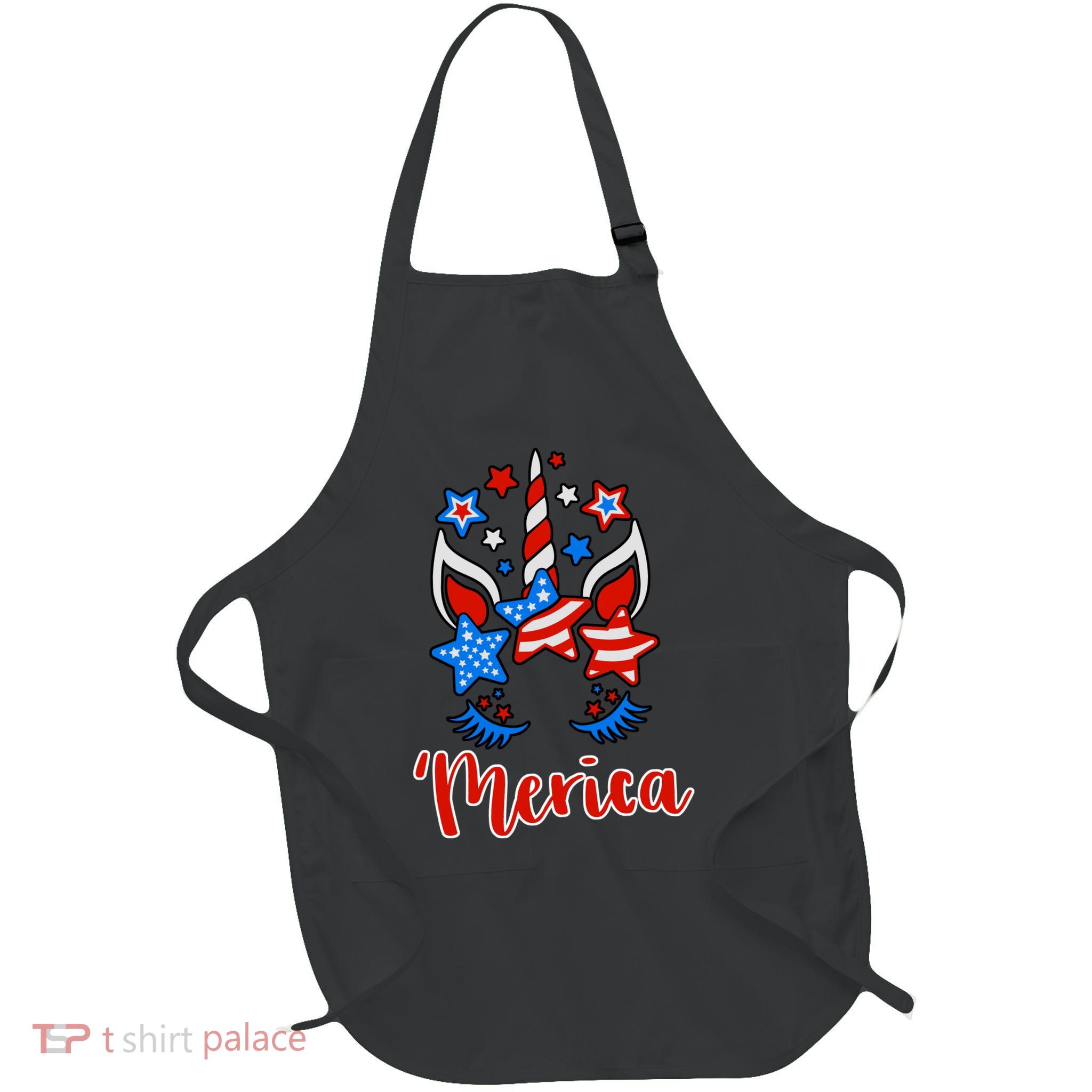 'Merica Unicorn Full-Length Apron With Pockets