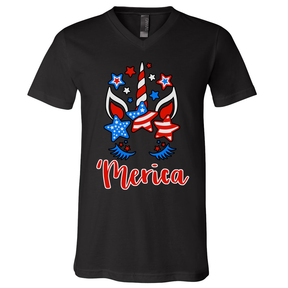 'Merica Unicorn V-Neck T-Shirt