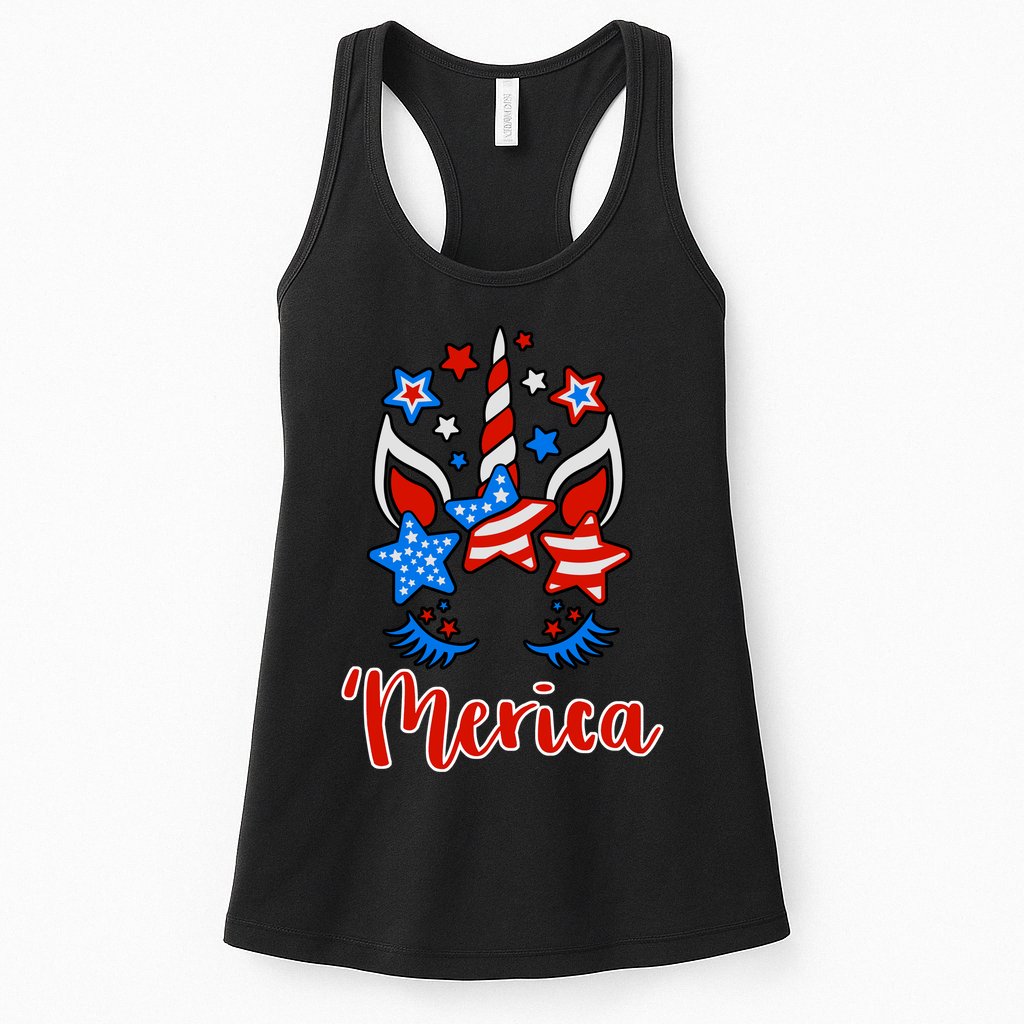 'Merica Unicorn Womens Tank Top