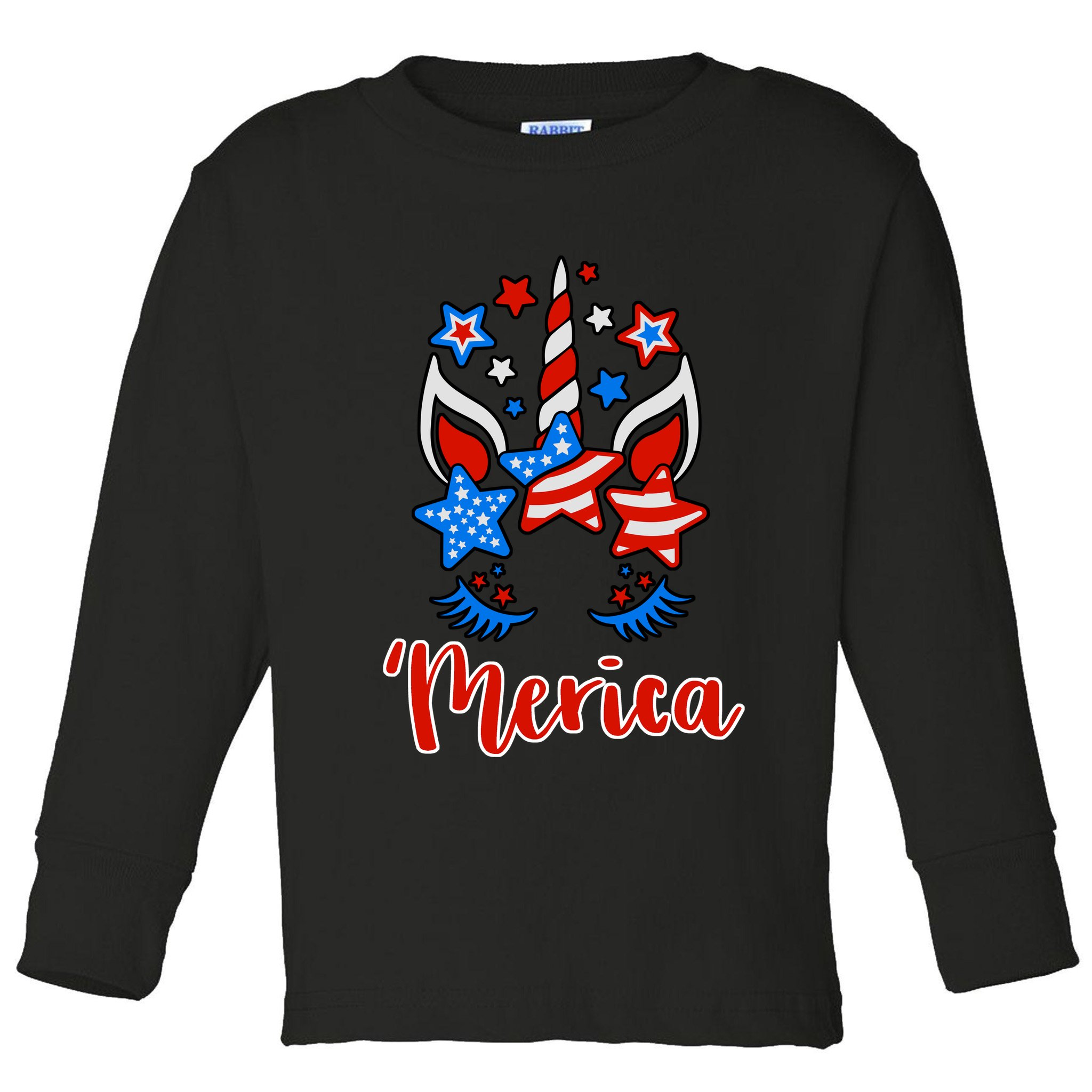'Merica Unicorn Toddler Long Sleeve Shirt