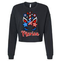 'Merica Unicorn Cropped Pullover Crew