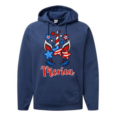 'Merica Unicorn Performance Fleece Hoodie