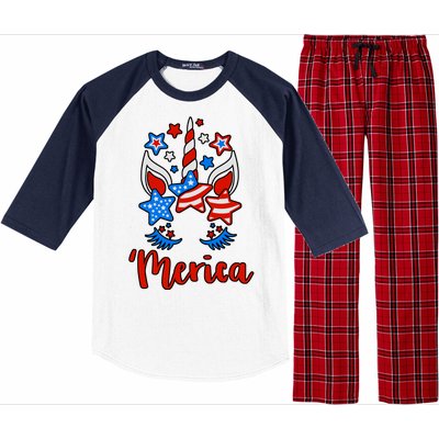 'Merica Unicorn Raglan Sleeve Pajama Set