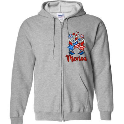 'Merica Unicorn Full Zip Hoodie