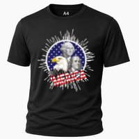 Merica US Presidents Bald Eagle USA Flag Cooling Performance Crew T-Shirt