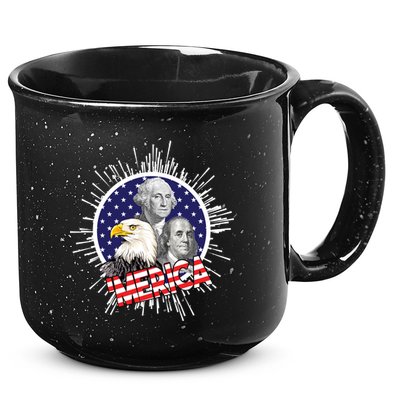 Merica US Presidents Bald Eagle USA Flag 15oz Campfire Ceramic Mug