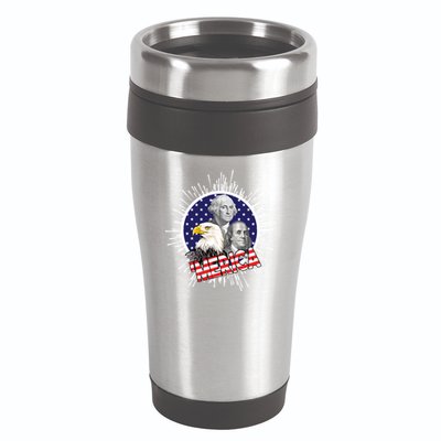 Merica US Presidents Bald Eagle USA Flag 16oz Travel Tumbler