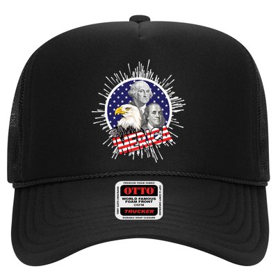 Merica US Presidents Bald Eagle USA Flag Trucker Hat
