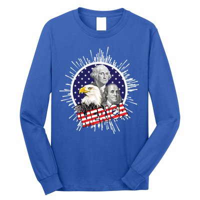 Merica US Presidents Bald Eagle USA Flag Long Sleeve Shirt
