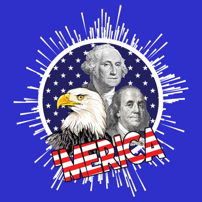 Merica US Presidents Bald Eagle USA Flag Baby Bodysuit