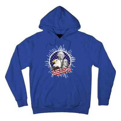 Merica US Presidents Bald Eagle USA Flag Tall Hoodie