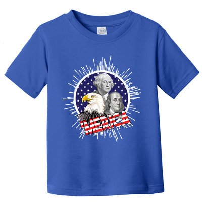 Merica US Presidents Bald Eagle USA Flag Toddler T-Shirt