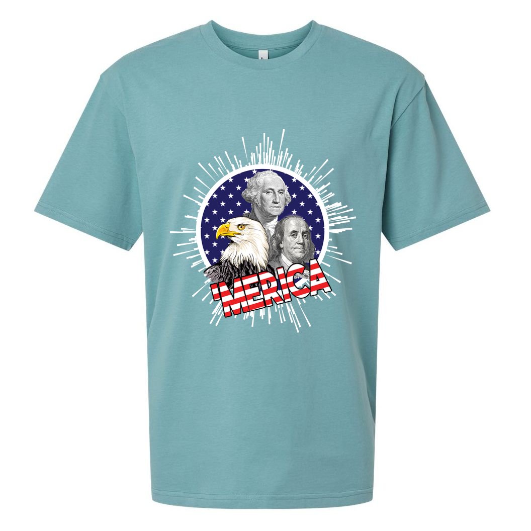 Merica US Presidents Bald Eagle USA Flag Sueded Cloud Jersey T-Shirt