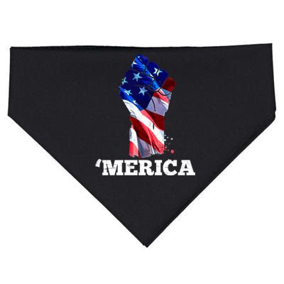 Merica USA American Flag Fist USA-Made Doggie Bandana