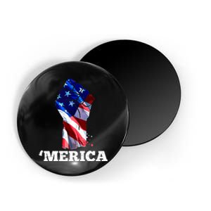 Merica USA American Flag Fist Magnet