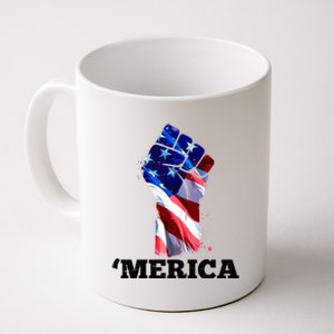 Merica USA American Flag Fist Coffee Mug