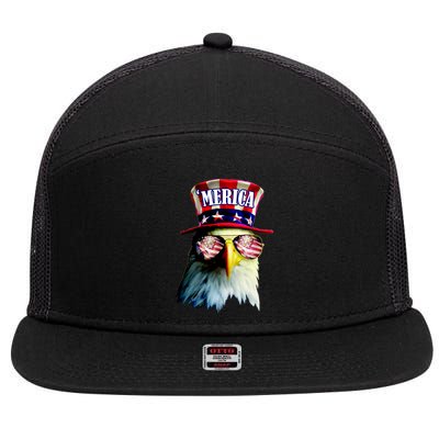 Merica USA Eagle 7 Panel Mesh Trucker Snapback Hat