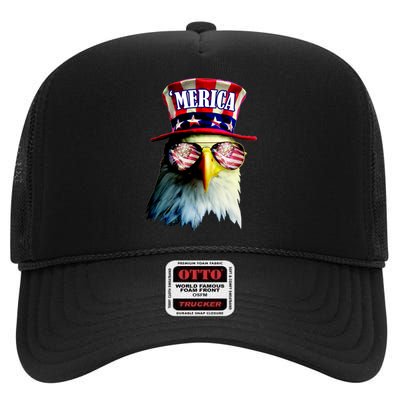 Merica USA Eagle High Crown Mesh Back Trucker Hat