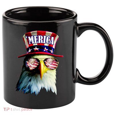 Merica USA Eagle 11oz C Handle Ceramic Mug