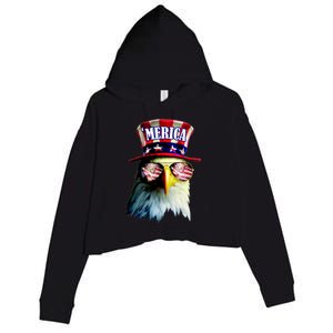 Merica USA Eagle Crop Fleece Hoodie