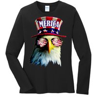 Merica USA Eagle Ladies Long Sleeve Shirt