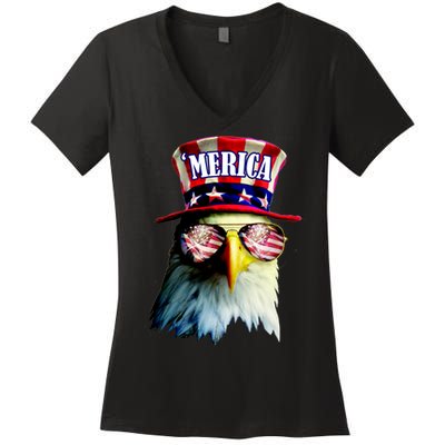 Merica USA Eagle Women's V-Neck T-Shirt