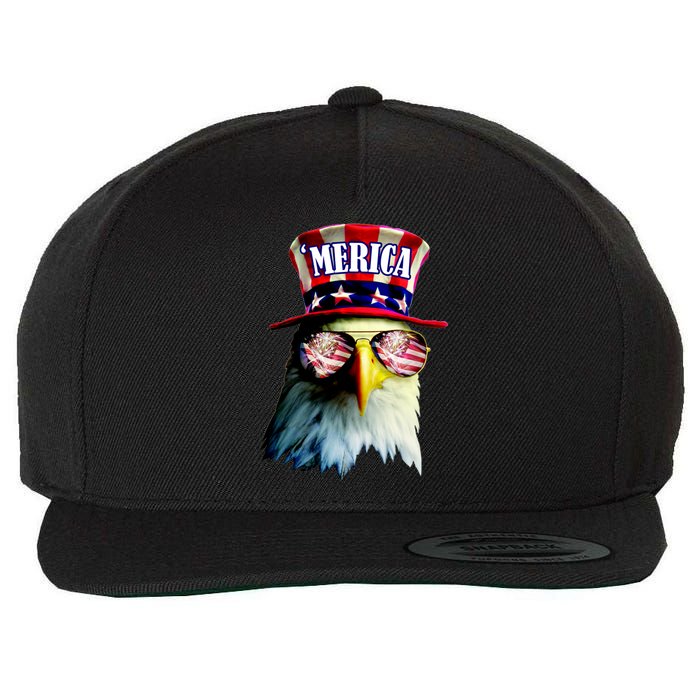 Merica USA Eagle Wool Snapback Cap