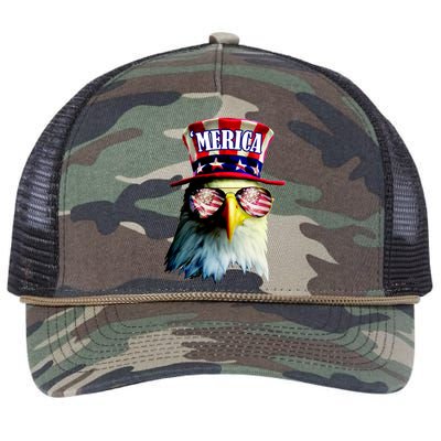 Merica USA Eagle Retro Rope Trucker Hat Cap