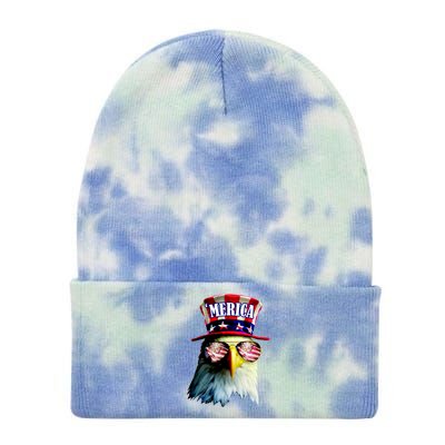 Merica USA Eagle Tie Dye 12in Knit Beanie