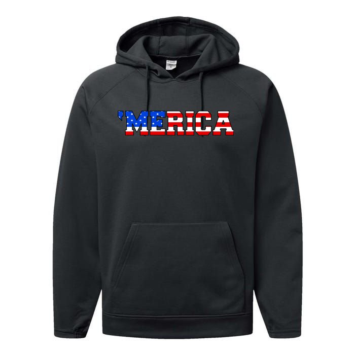 Merica USA Logo Performance Fleece Hoodie