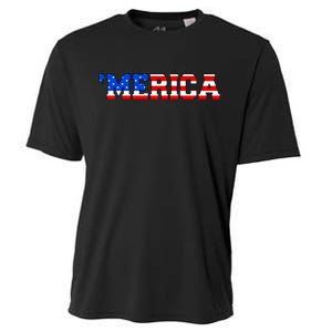 Merica USA Logo Cooling Performance Crew T-Shirt