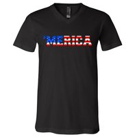 Merica USA Logo V-Neck T-Shirt