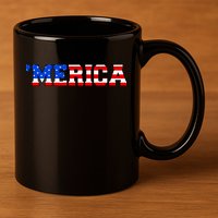 Merica USA Logo 11oz C Handle Ceramic Mug