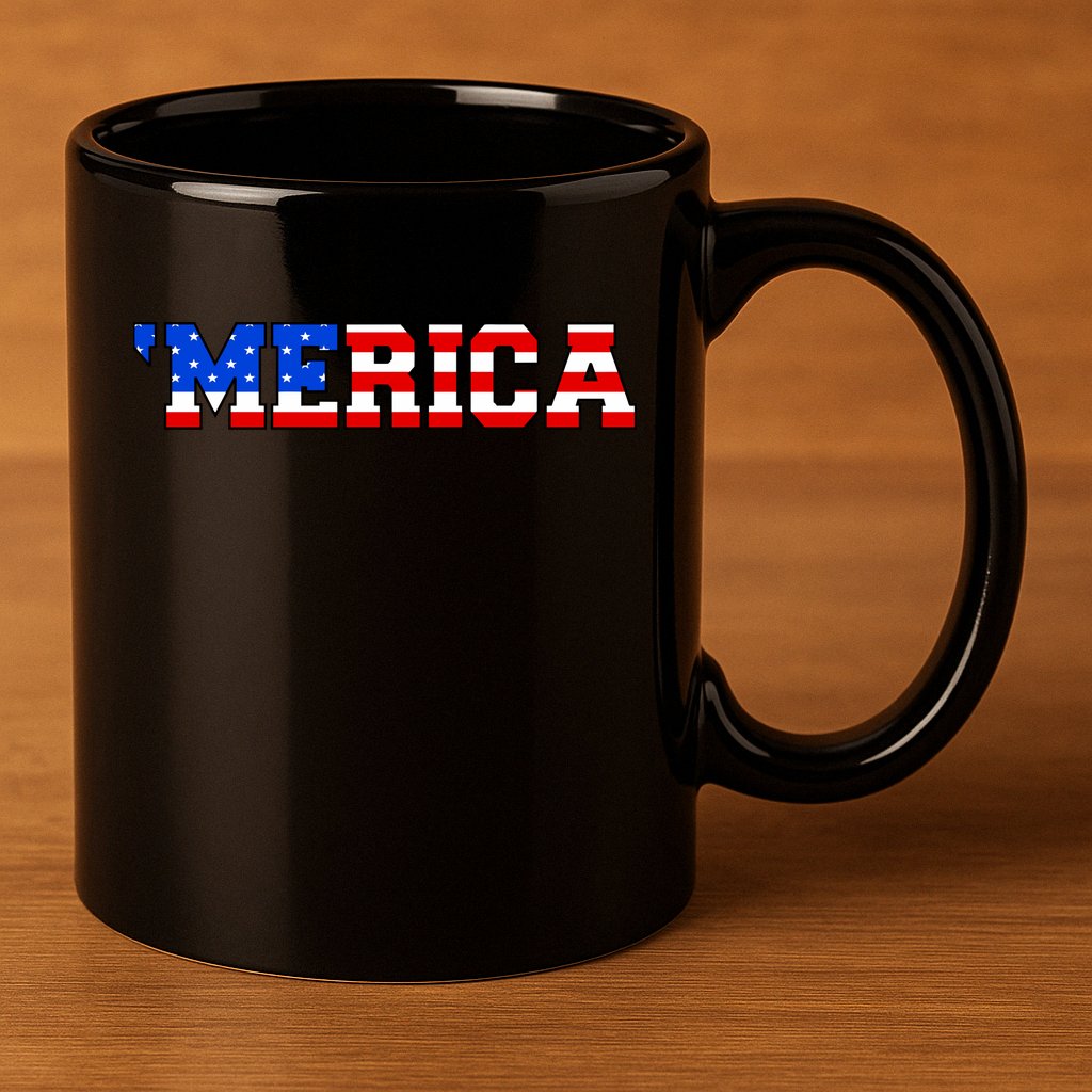 Merica USA Logo 11oz C Handle Ceramic Mug
