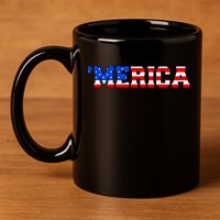 Merica USA Logo 11oz C Handle Ceramic Mug