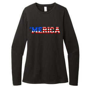 Merica USA Logo Womens CVC Long Sleeve Shirt