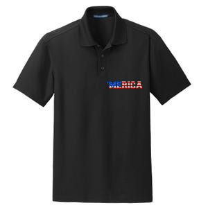 Merica USA Logo Dry Zone Grid Polo