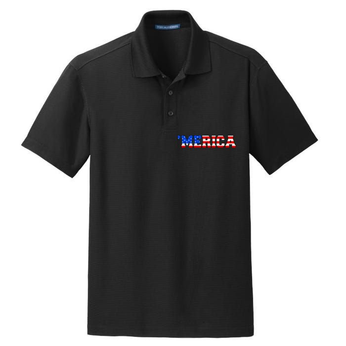 Merica USA Logo Dry Zone Grid Polo