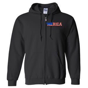 Merica USA Logo Full Zip Hoodie