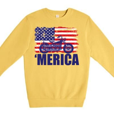 Merica USA Motorcycle  Premium Crewneck Sweatshirt