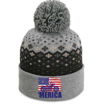 Merica USA Motorcycle  The Baniff Cuffed Pom Beanie